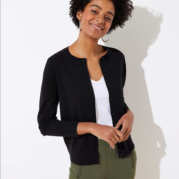 Loft Plum Coloured Signature Cardigan Sweater - Picture 1 of 3